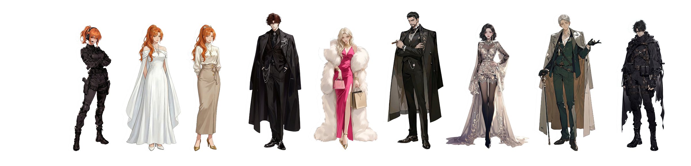 Ensemble character lineup in a realistic register for short-form drama