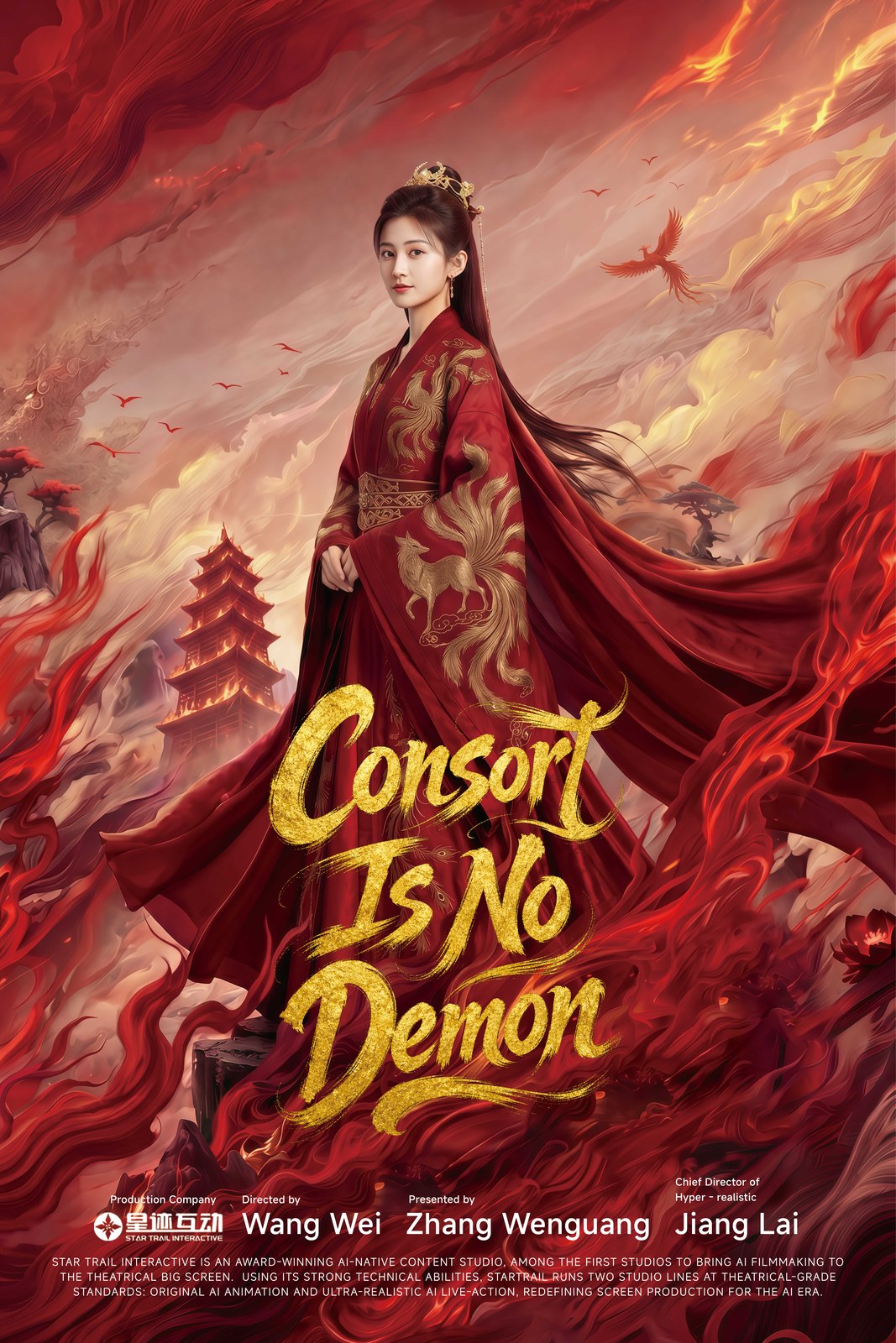 Theatrical poster for The Beloved Concubine, an AI live-action period fantasy film by StarTrail